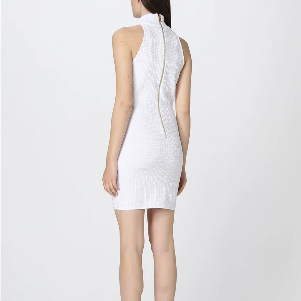 Balmain Jacquard Monogram Sleeveless Dress NWT - Picture 2 of 3
